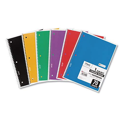 Notebooks, 6 Pack, 7-1/2" x 10-1/2", 70 Sheets