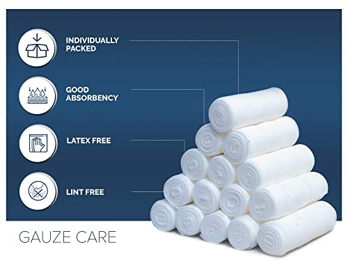 [24 & 72 Pack] Gauze Rolls – Premium Quality Lint and Latex-Free 4 inches x 4.1 Yards