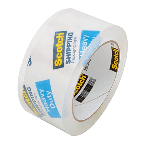 Scotch Heavy Duty Packaging Tape, 1.88 x 54.6 yd, 3" Core, Clear, 1 Roll w/Dispenser (3850-2ST)