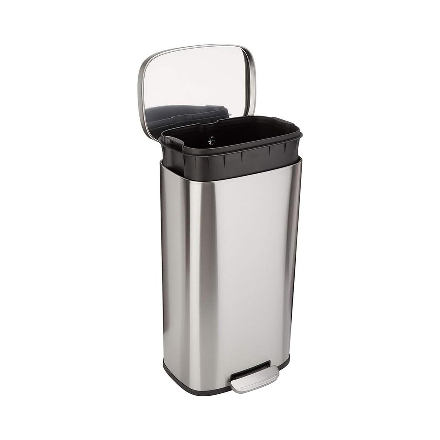 Amazon Basics Smudge Resistant Rectangular Trash Can - 5/12/30/50 Liter