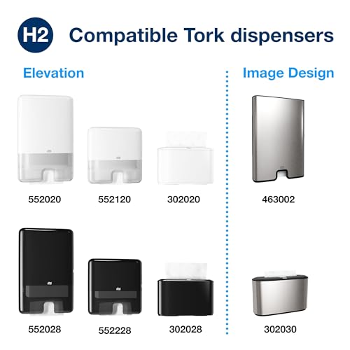 Multifold Hand Towel Dispenser Black H2, 250 Towels per Pack, 12 Packs