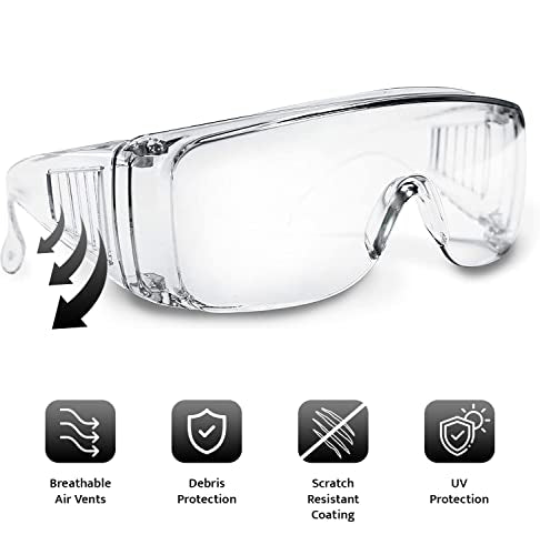[3 / 12 / 24 PCS] Safety Glasses w/ Anti-Fog & Scratch Resistant, Crystal Clear Eye Protection