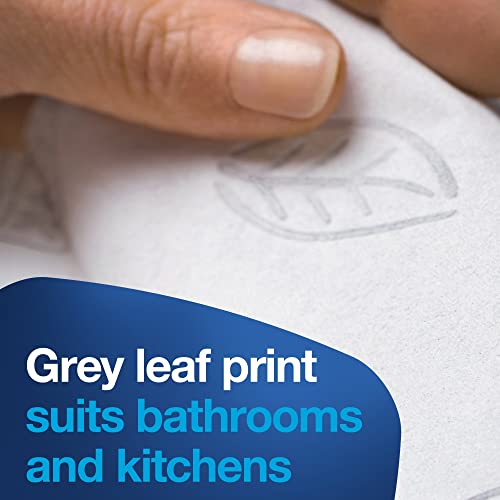 Soft Multifold Hand Towel White with Grey Leaf Print, 189 Towels Per Pack, 16 Packs, Fits H2 Towel Dispensers