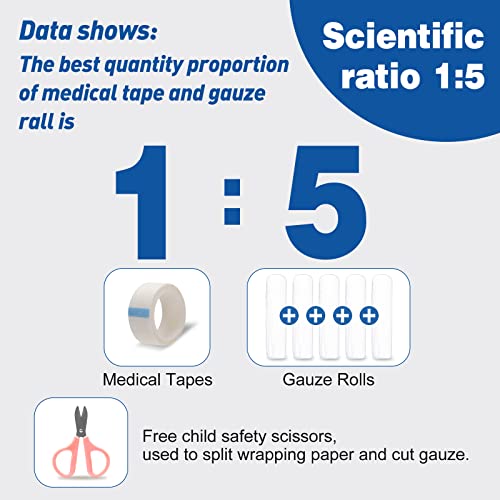 12 /20/30/90 Pack Gauze Rolls Bandages, 4 in x 4.1 Yards, Premium Medical Supplies & First Aid Supplies, Bandage Wrap Vet Wrap, Mummy Wraps