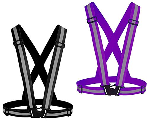 [2 Packs] Hi-Vis Adjustable Safety Sash Belts with Reflective Straps