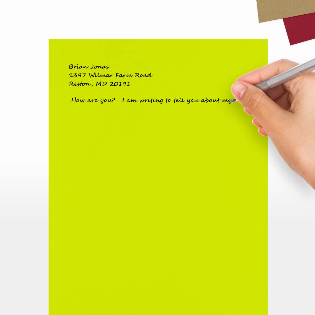 LUXPaper 8.5" x 11" Paper | Letter Size | Wasabi Green | 80lb. Text | 50 Qty