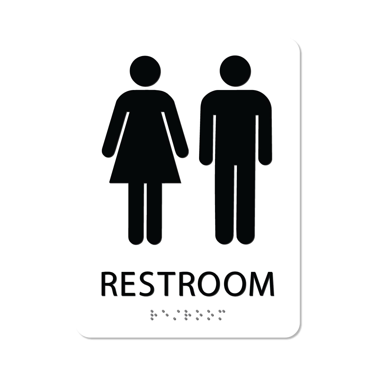 Unisex Bathroom Sign, 8x6 Inch