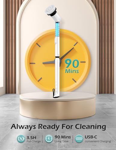 Electric Spin Scrubber, IPX7 Waterproof Bathroom Cleaner Brush