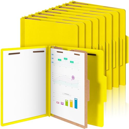 [24 Pack] 1 Divider Classification File Folder with Fastener Pressboard