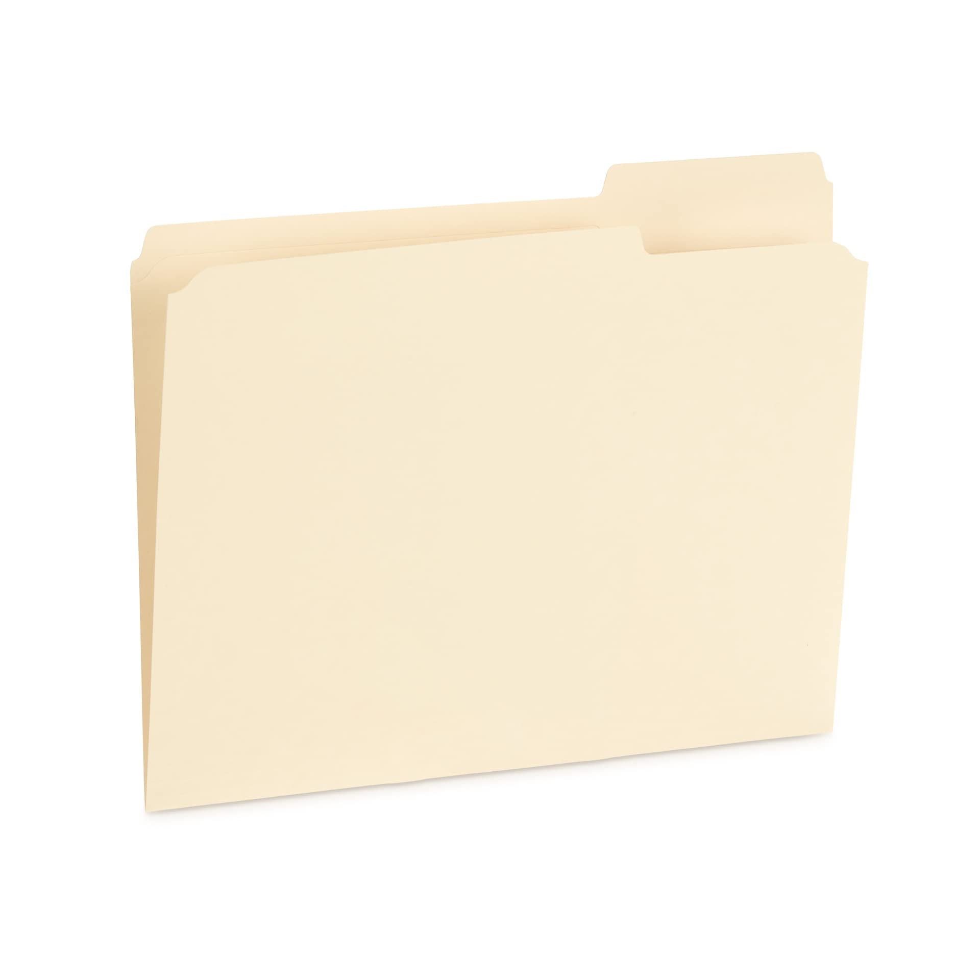 100 Reinforced File Folders, 1/3 Cut Tab, Letter Size, Manila, Heavy Duty 14PT Paper, 100 Pack