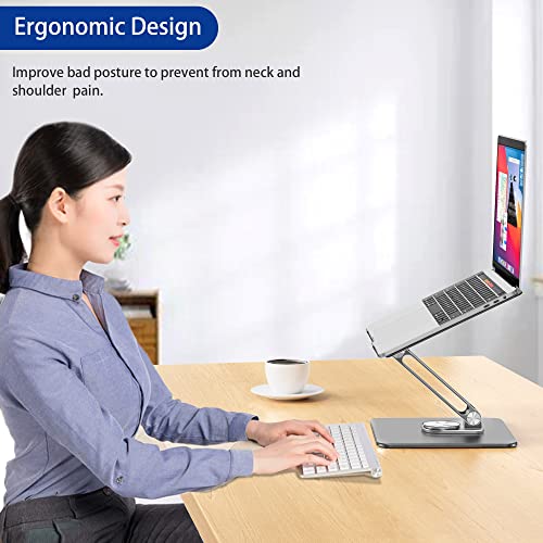 [1 PC] Ergonomic Adjustable Laptop Stand with 360° Rotating Base