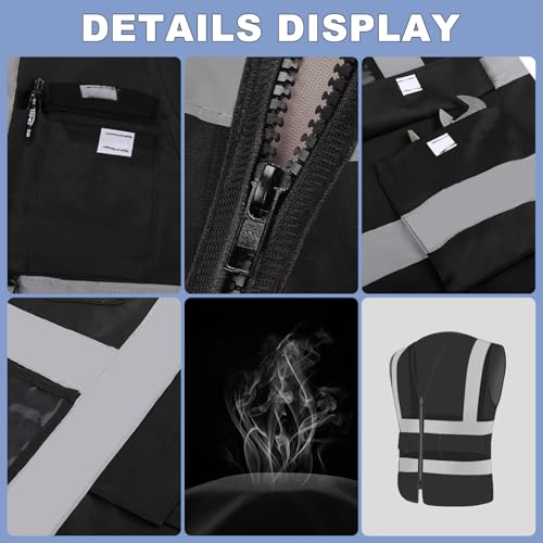 [2 Packs] Hi Vis Reflective Safety Vest with Pockets, Medium to XX Large