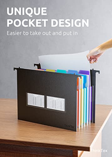 Plastic Expanding Hanging File Folders, 7 Innovative 1.2", Large Capacity - Letter / Legal size