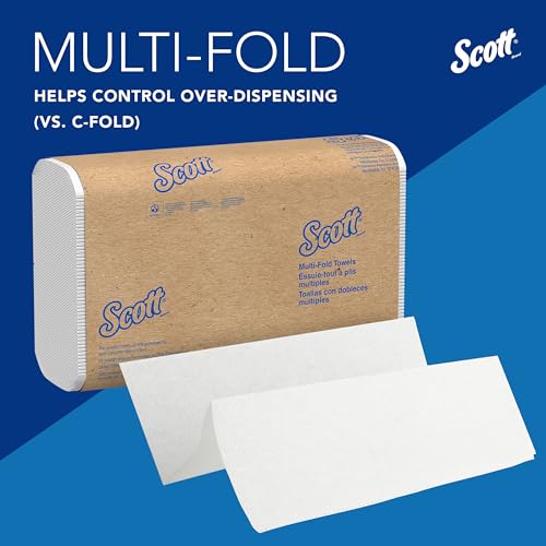 Scott® Multifold Paper Towels (01840), 9.2" x 9.4" sheets,  (250 Sheets/Pack, 16 Packs/Case, 4,000 Sheets/Case)