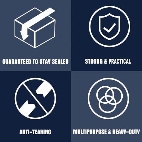 36 Rolls Heavy Duty Packaging Tape - 1.88 in & 2 in Wide, 65 Yards Per Roll, Total 2340 Yards