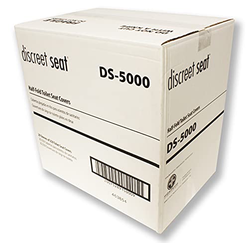 Discreet Seat Half-Fold Toilet Seat Covers, 14.25 X 16.5, White, 250/pack, 20 Packs/carton