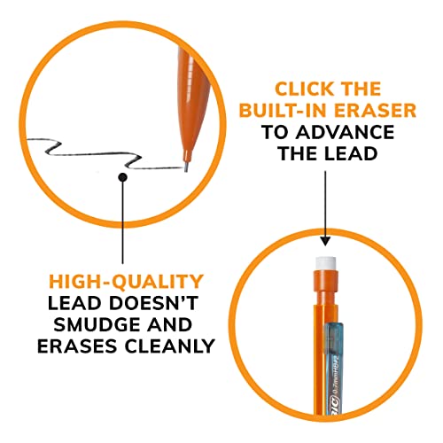 BIC Xtra-Smooth Mechanical Pencils with Erasers (MPCE40-BLK) (0.7mm), 40-Count Pack