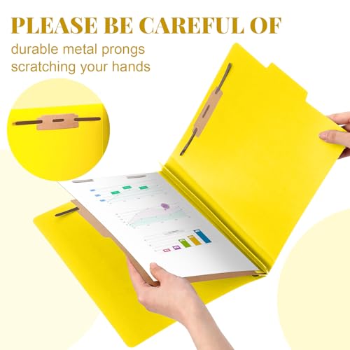 [24 Pack] 1 Divider Classification File Folder with Fastener Pressboard