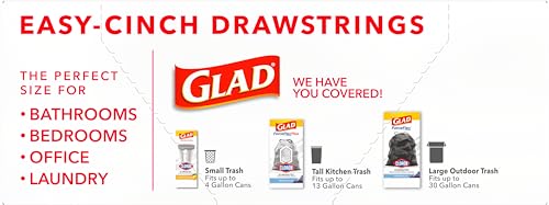 Glad Trash Bags, Small Garbage Bags, 4 Gallon Lemon Fresh Scent - 34 / 80 Ct
