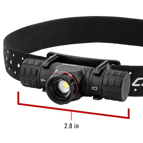 [1 PC] 1200 Lumen USB Rechargeable Dual Power Headlamp