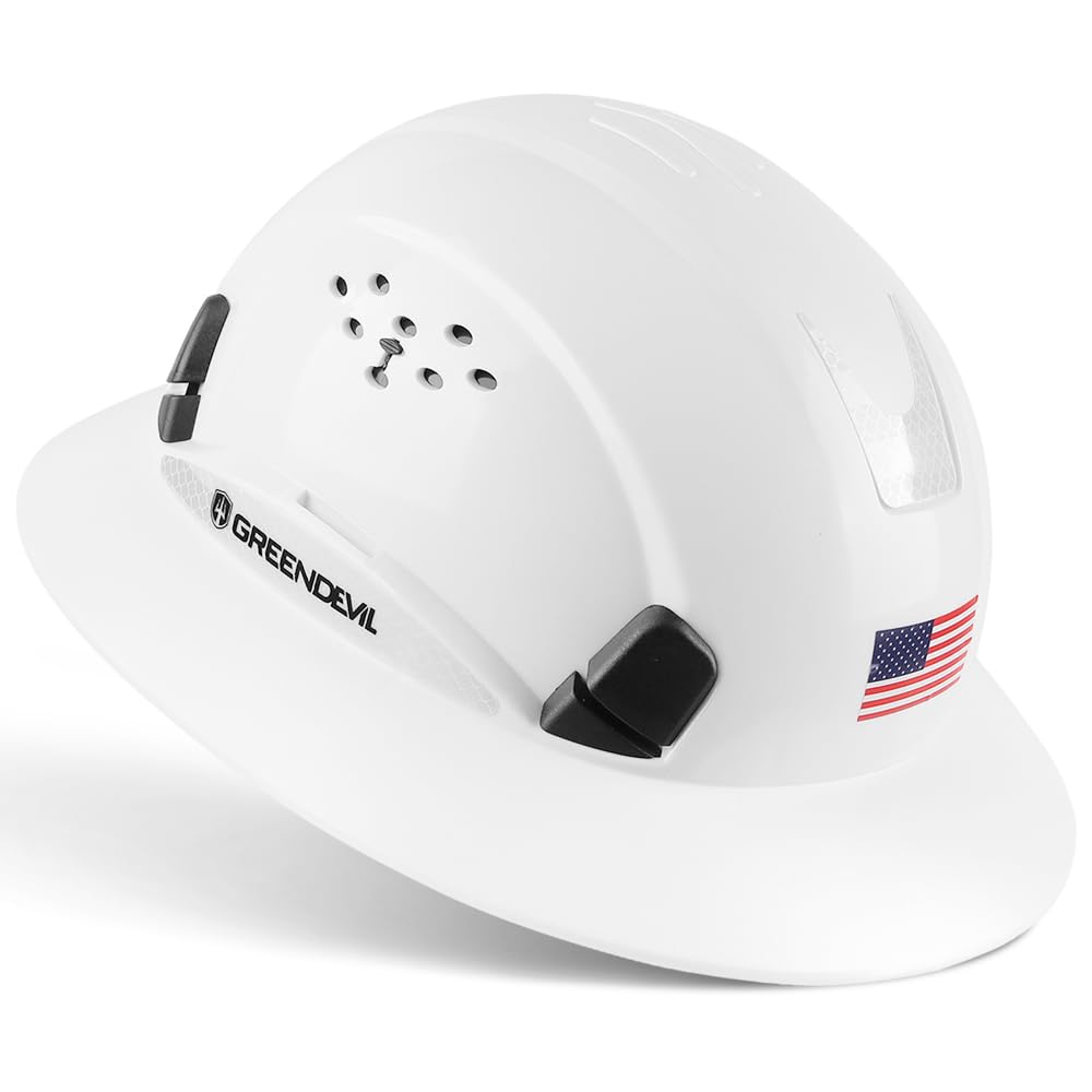[1 Pack] Full Brim Hard Hat Vented Construction Safety Helmet OSHA Approved