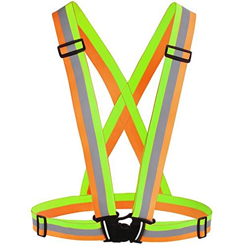 [2 Packs] Hi-Vis Adjustable Safety Sash Belts with Reflective Straps
