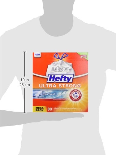 [80 Count] Hefty Ultra Strong Tall Kitchen Trash Bags, Lavender & Sweet Vanilla Scent, 13 Gallon
