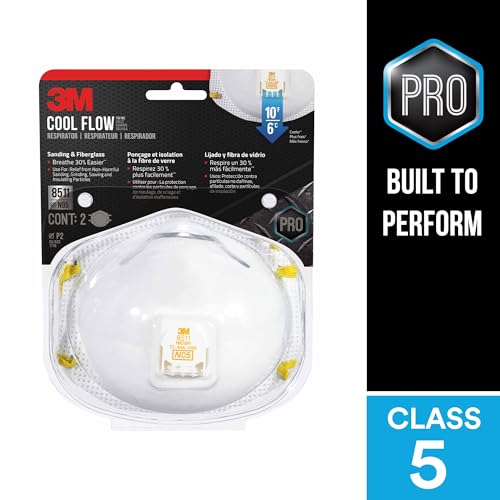 [5 PCS] 3M N95 Respirator 8511, NIOSH-Approved w/ 3M COOL FLOW Exhalation Valve