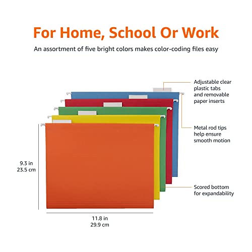 [25 Pack] Hanging Organizer File Folder, Letter/Legal Size