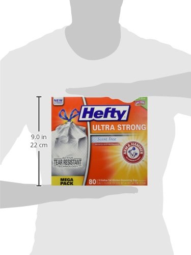 [80 Count] Hefty Ultra Strong Tall Kitchen Trash Bags, Lavender & Sweet Vanilla Scent, 13 Gallon