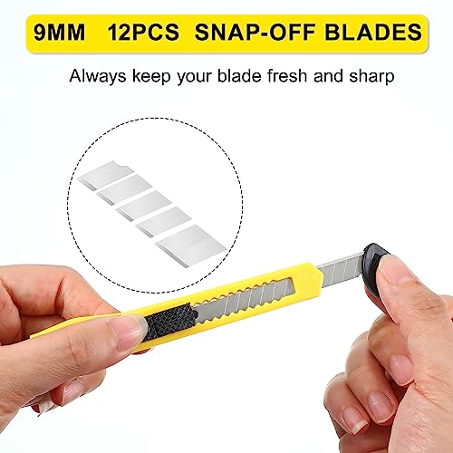 300 Pcs Box Cutters Retractable Utility Knife 9mm Wide Blade Cutter