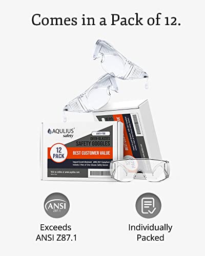 [3 / 12 / 24 PCS] Safety Glasses w/ Anti-Fog & Scratch Resistant, Crystal Clear Eye Protection