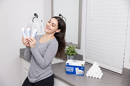 [24 & 72 Pack] Gauze Rolls – Premium Quality Lint and Latex-Free 4 inches x 4.1 Yards