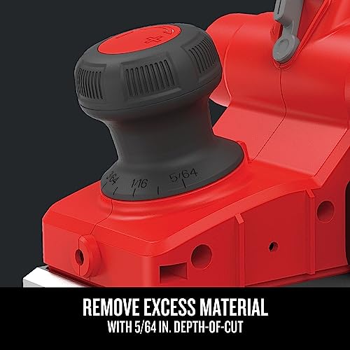 CRAFTSMAN Wood Planer, Hand Planer with Blades, Wrench and Edge Guide, 5/64-inch, 16,500 RPM, 6 Amp, Corded (CMEW300)