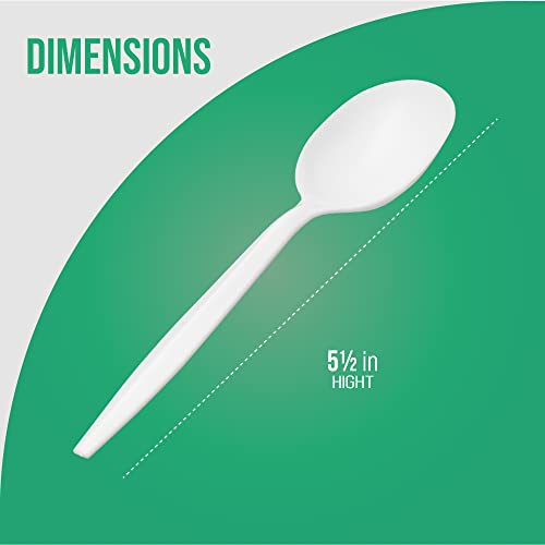 [1000 PCS] Plastic Disposable Soup Spoons Bulk, Black & White