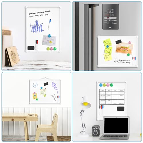 [1 Set] Double-Sided Dry Erase Board with 3 Markers, 4 Magnets, and 1 Eraser