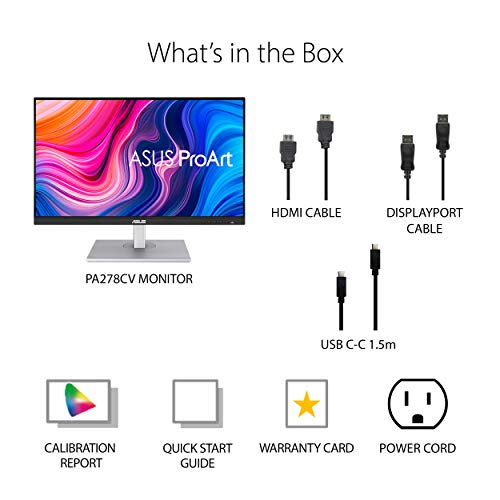 [24" / 27" Flat] ASUS ProArt Display Calman Verified, USB-C, Compatible with Laptop & Mac Monitor