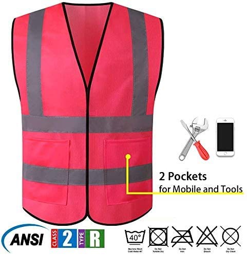[10 Packs] High Visibility Safety Vest, ANSI Class 2 Security Vest