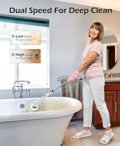 Electric Spin Scrubber, IPX7 Waterproof Bathroom Cleaner Brush