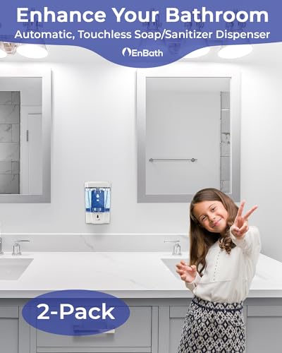 Automatic Wall Mounted Soap Dispenser for Bathroom (2-Pack White)