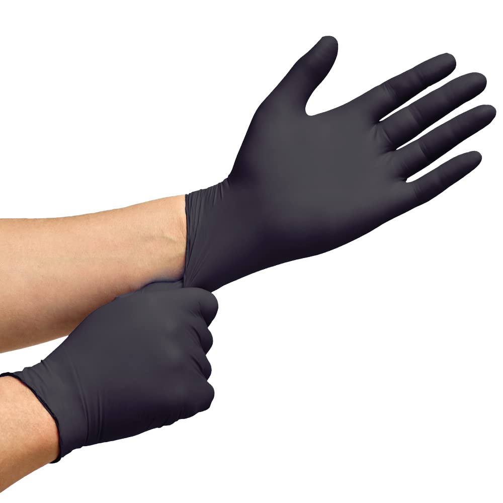 [1000 PCS] Black Nitrile Gloves, THE ORIGINAL Quality Black Gloves Disposable Latex Free
