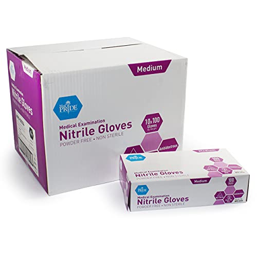 [100 / 1000 PCS] MedPride Powder-Free Nitrile Exam Gloves