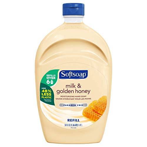 Softsoap Hand Soap Refill, Milk and Golden Honey (50oz bottle, Case of 6 Bottles)