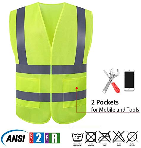 [10 Packs] High Visibility Safety Vest, ANSI Class 2 Security Vest