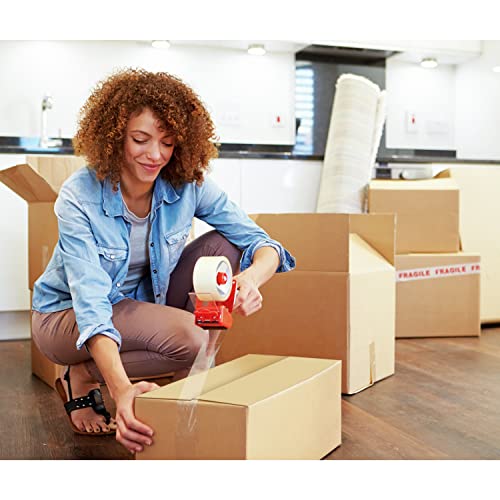 Scotch Heavy Duty Packaging Tape, 1.88 x 54.6 yd, 3" Core, Clear, 1 Roll w/Dispenser (3850-2ST)