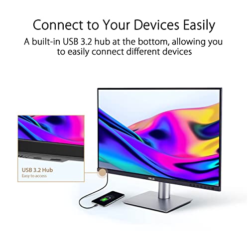 [24" / 27" Flat] ASUS ProArt Display Calman Verified, USB-C, Compatible with Laptop & Mac Monitor