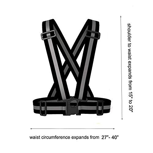 [2 Packs] Hi-Vis Adjustable Safety Sash Belts with Reflective Straps