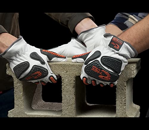 [1 / 6 / 12 / 24 / 48 Pairs] Goatskin Premium Hyperon-Lined Driver Style Impact Glove, ANSI Level A5 Cut Resistant