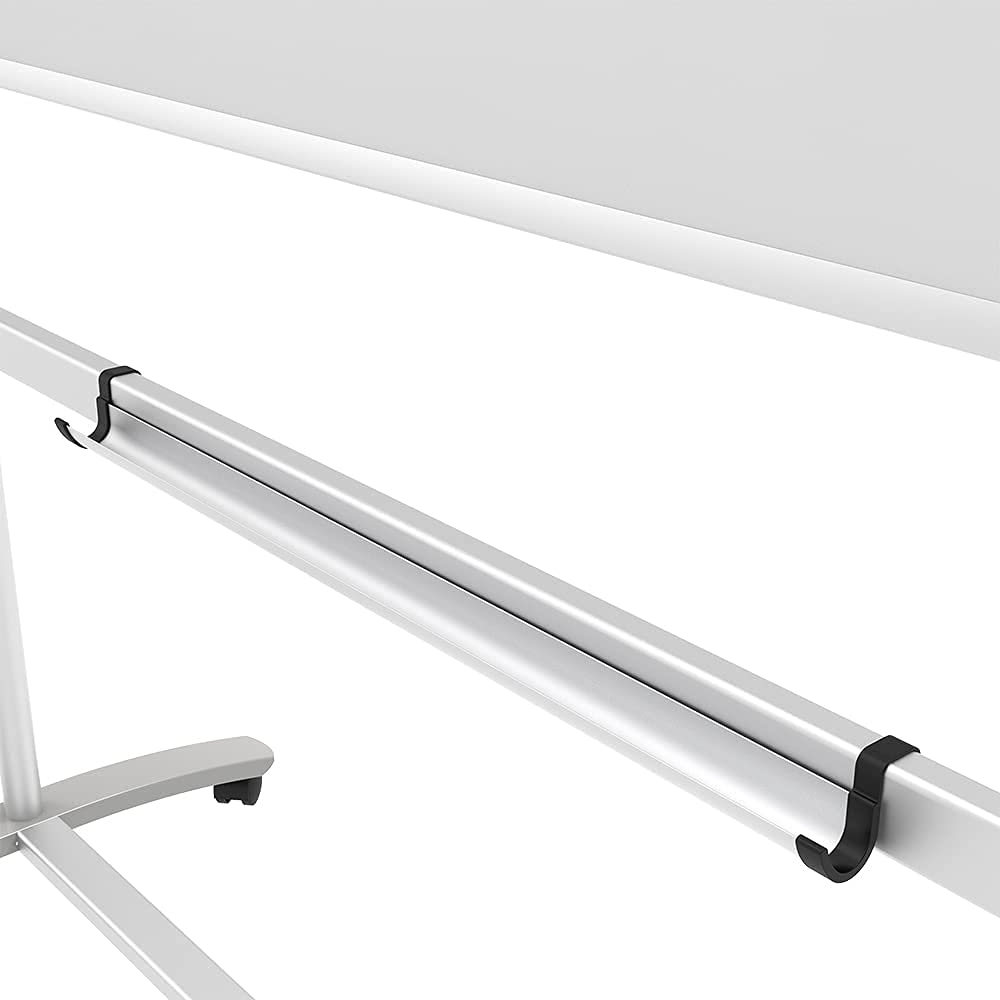 [1 Set] Double-Sided Magnetic Mobile Whiteboard with Steel Stand, 12 Count Markers