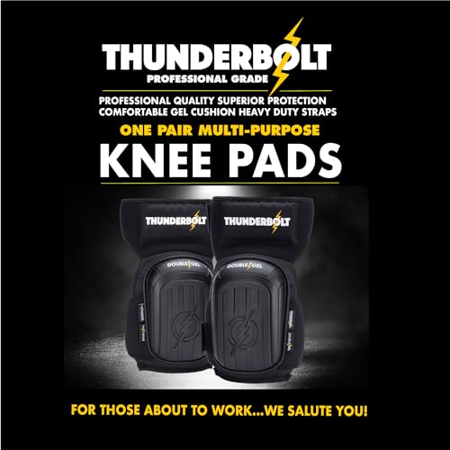 [1 Pair] Construction Gel Knee Pads with Adjustable Non-Slip Straps